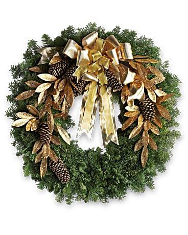 Glitter & Gold Wreath - The Flower Shop Atlanta