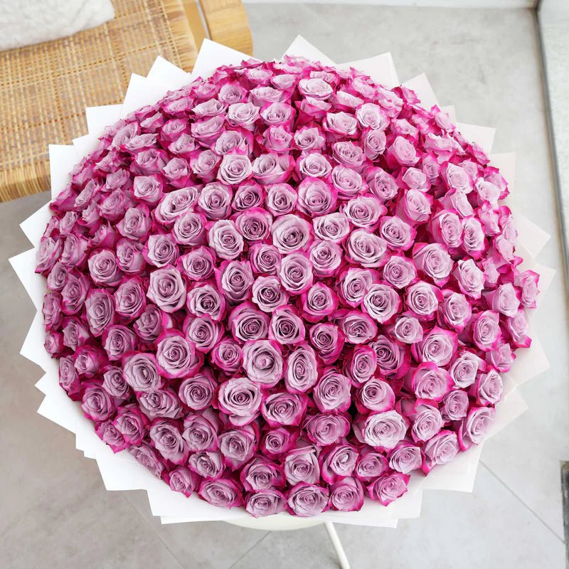 100 Long - Stem Purple Rose Bouquet - The Flower Shop Atlanta