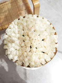 100 Long - Stem White Rose Bouquet - The Flower Shop Atlanta