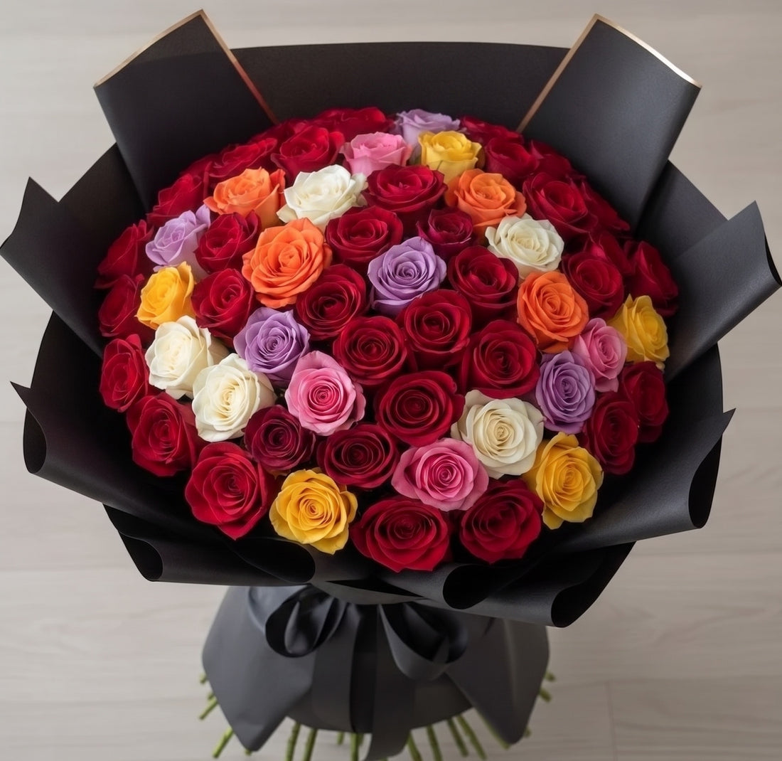 100 Long-Stem Assorted Rose Bouquet