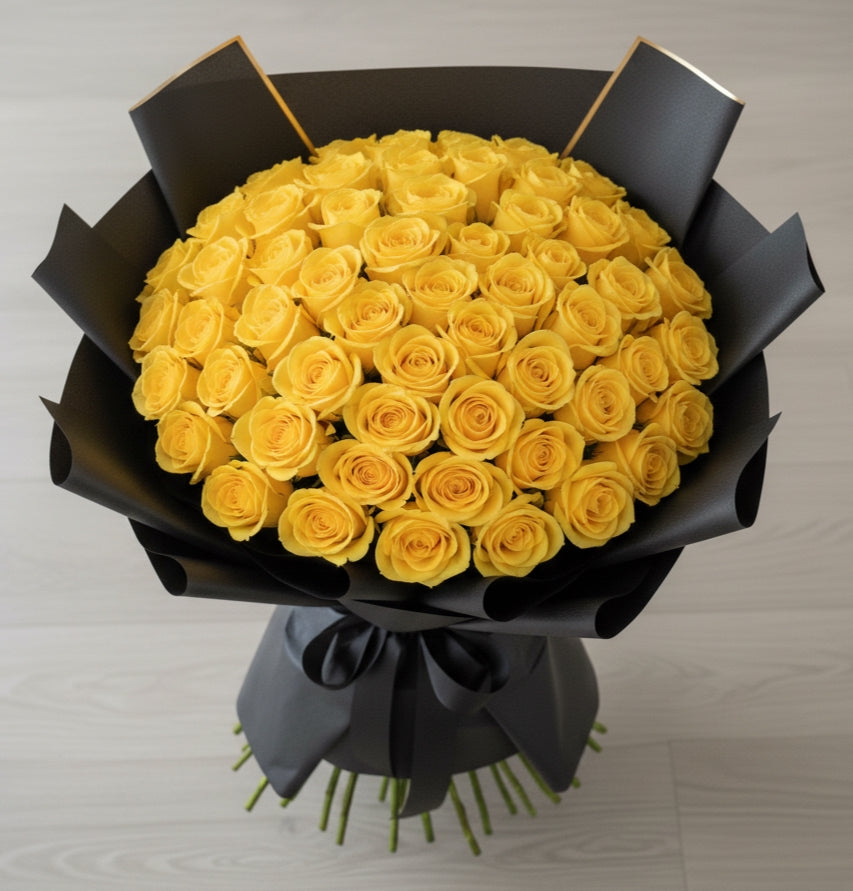 100 Long-Stem Yellow Rose Bouquet