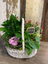 A Hint of Pink Basket Planter - The Flower Shop Atlanta