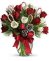 By Golly, Its Jolly Bouquet in a graceful clear glass vase.