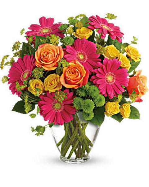 End of the Rainbow Bouquet - Vibrant Colorful Flowers
