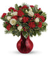 Gather Round Bouquet in a red Serendipity vase.