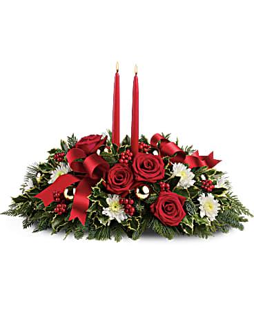 Holiday Shimmer Centerpiece - The Flower Shop Atlanta