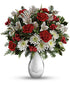 Silver & Snowflakes - silver holiday flower arrangement