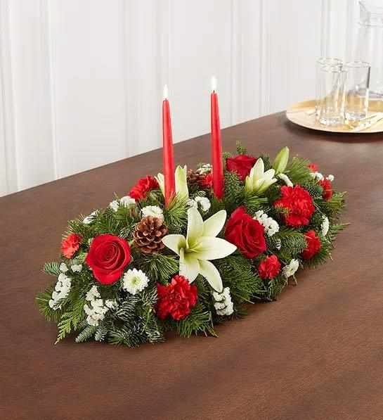 Traditional Christmas Centerpiece - The Flower Shop Atlanta