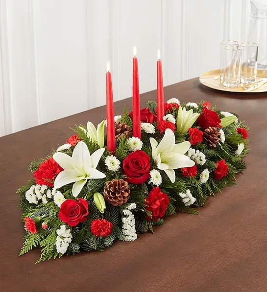 Traditional Christmas Centerpiece - The Flower Shop Atlanta