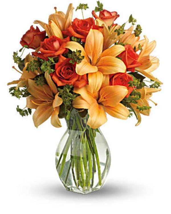 Fiery Lily and Rose - The Flower Shop Atlanta