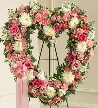 Forever Cherished Floral Heart Tribute - Pink - The Flower Shop Atlanta